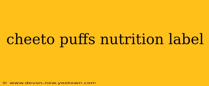 cheeto puffs nutrition label