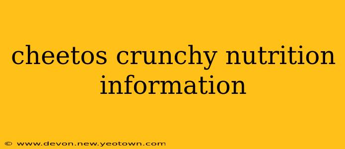 cheetos crunchy nutrition information