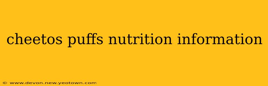 cheetos puffs nutrition information