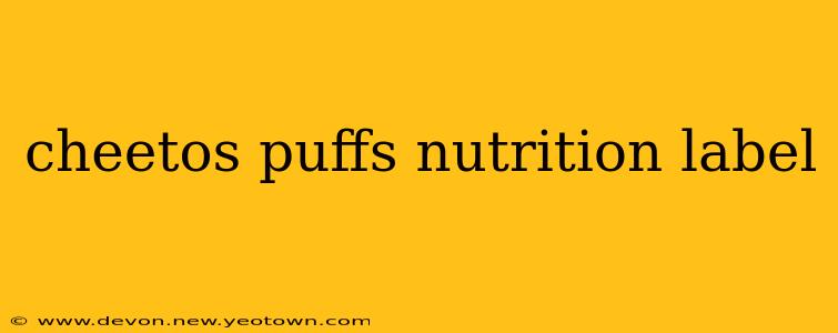 cheetos puffs nutrition label