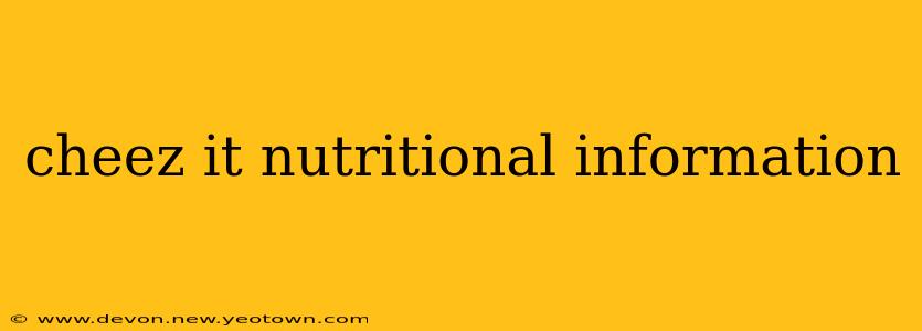 cheez it nutritional information