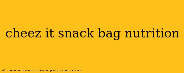 cheez it snack bag nutrition
