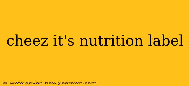cheez it's nutrition label
