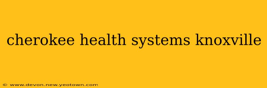 cherokee health systems knoxville
