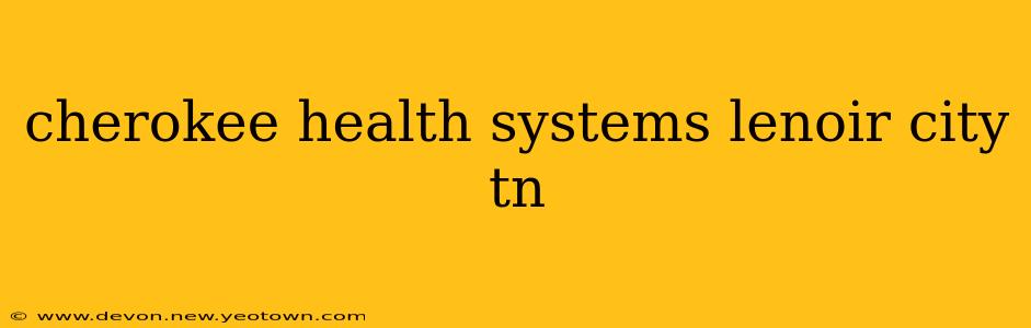 cherokee health systems lenoir city tn