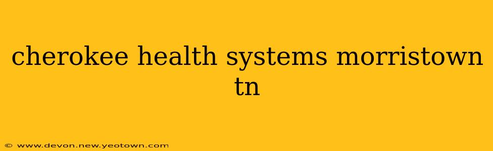 cherokee health systems morristown tn
