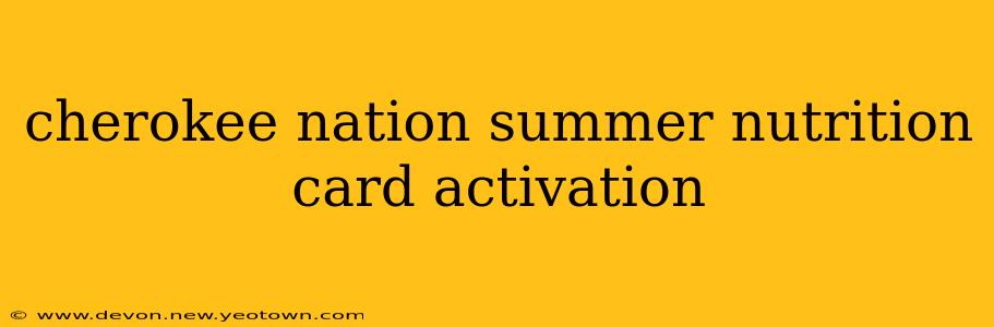 cherokee nation summer nutrition card activation
