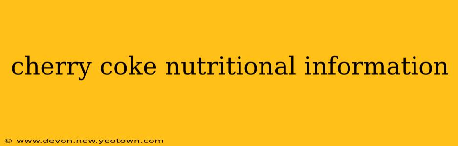cherry coke nutritional information