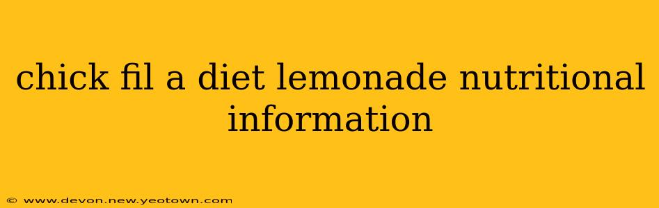 chick fil a diet lemonade nutritional information