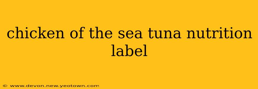 chicken of the sea tuna nutrition label