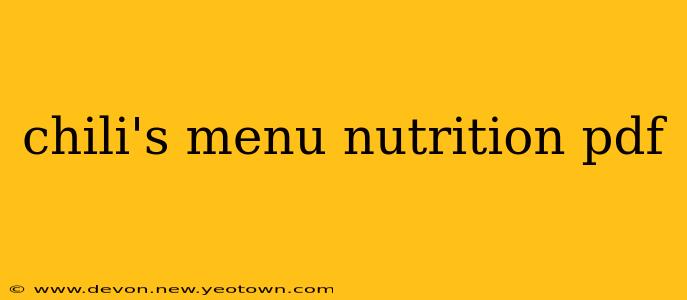 chili's menu nutrition pdf