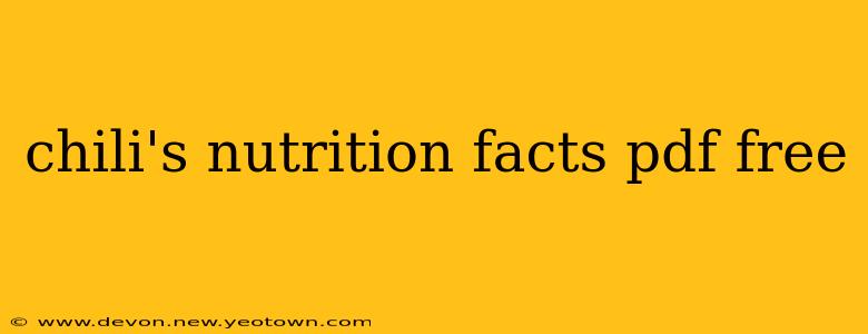 chili's nutrition facts pdf free