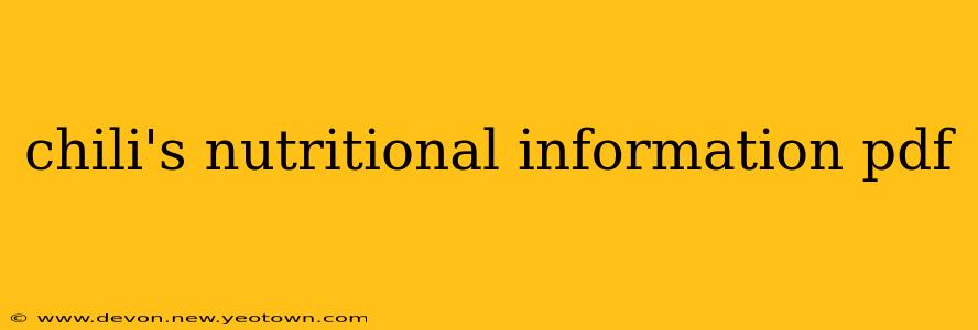 chili's nutritional information pdf