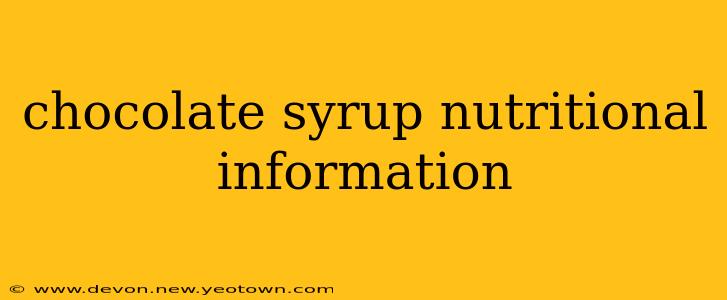 chocolate syrup nutritional information
