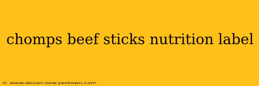 chomps beef sticks nutrition label