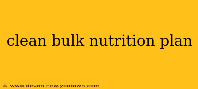 clean bulk nutrition plan