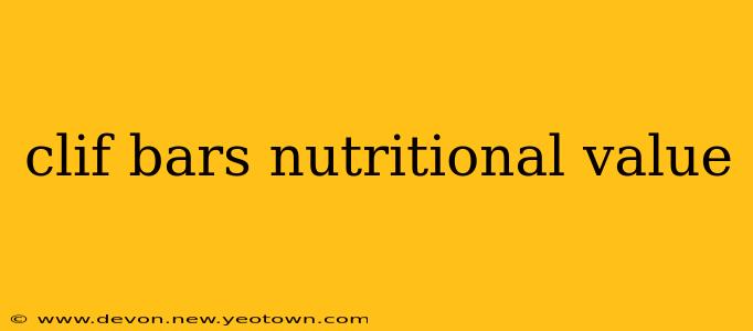 clif bars nutritional value