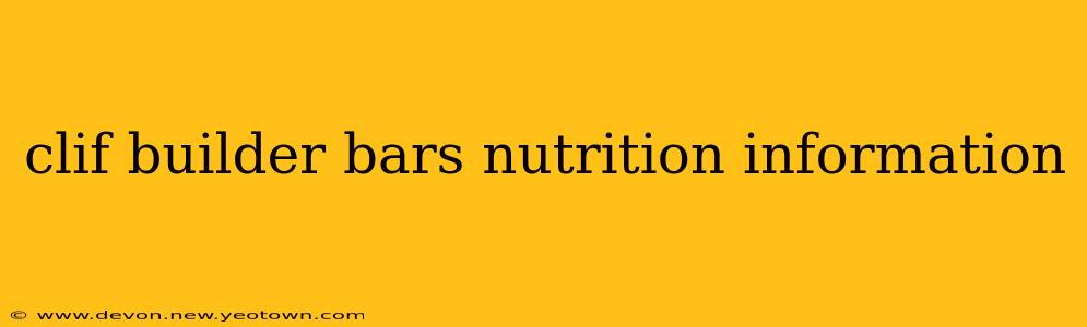 clif builder bars nutrition information