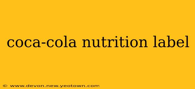 coca-cola nutrition label