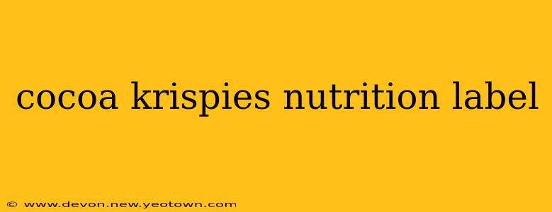 cocoa krispies nutrition label