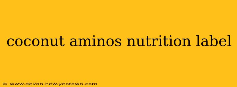 coconut aminos nutrition label