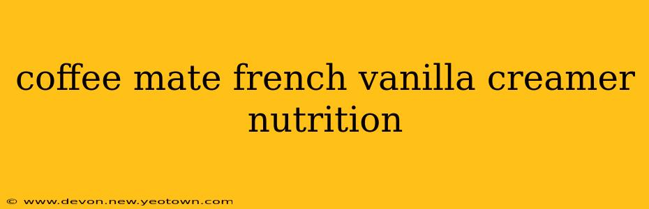 coffee mate french vanilla creamer nutrition