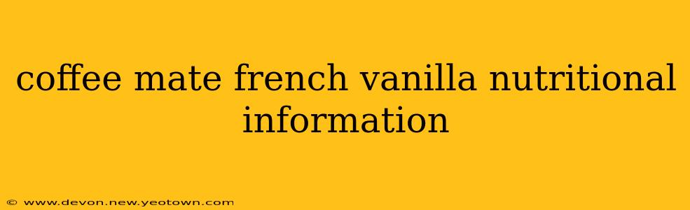 coffee mate french vanilla nutritional information