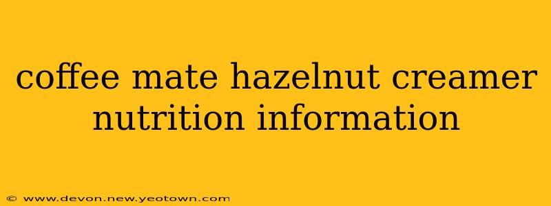 coffee mate hazelnut creamer nutrition information