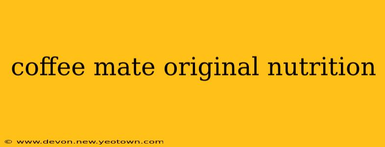 coffee mate original nutrition