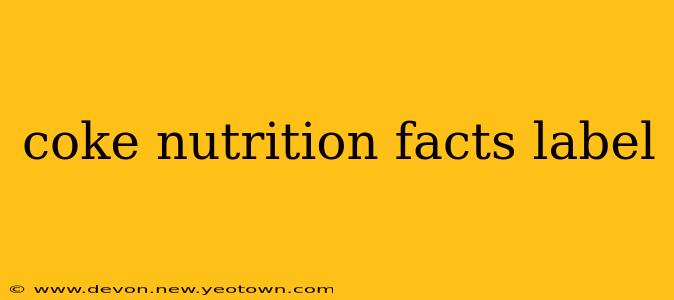 coke nutrition facts label