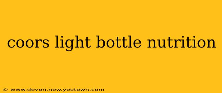 coors light bottle nutrition