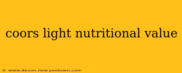 coors light nutritional value
