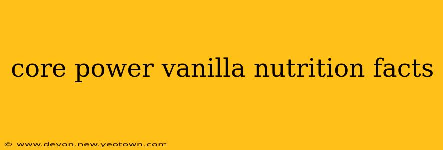 core power vanilla nutrition facts
