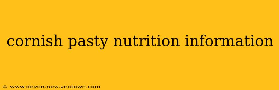 cornish pasty nutrition information