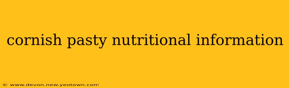 cornish pasty nutritional information