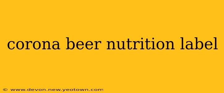 corona beer nutrition label