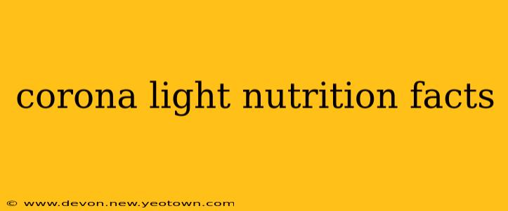 corona light nutrition facts