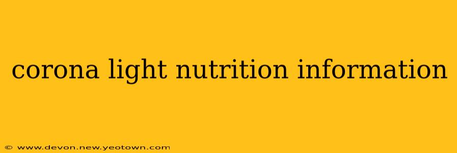 corona light nutrition information