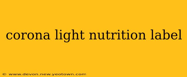 corona light nutrition label