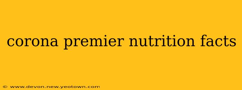 corona premier nutrition facts