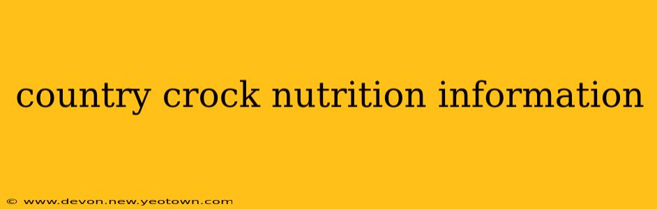 country crock nutrition information