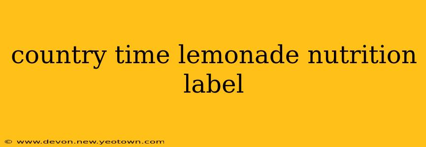 country time lemonade nutrition label