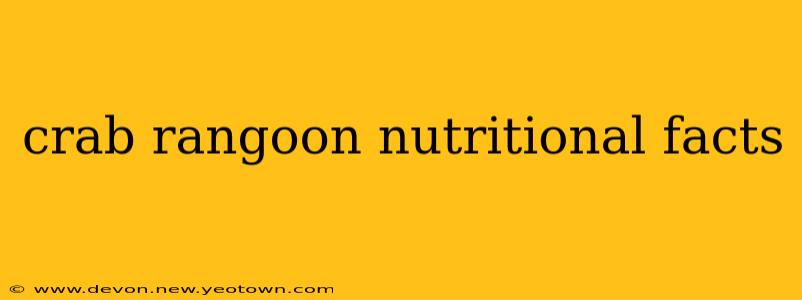 crab rangoon nutritional facts