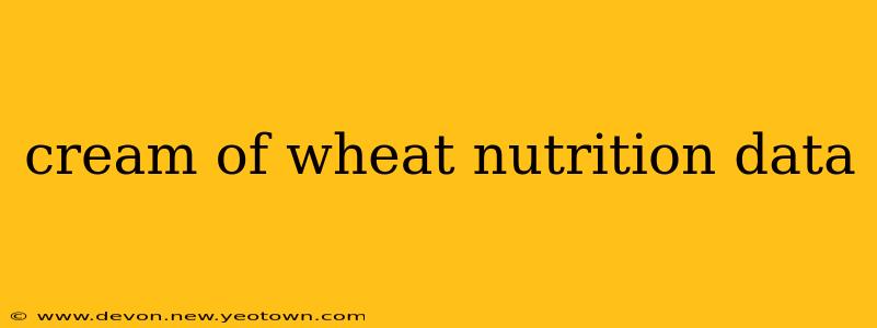 cream of wheat nutrition data