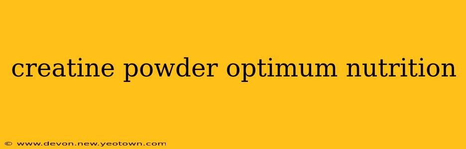 creatine powder optimum nutrition