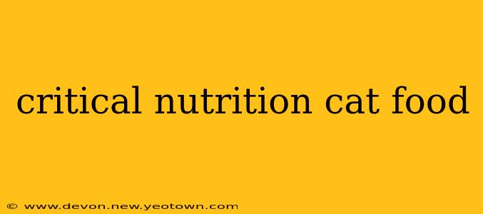 critical nutrition cat food