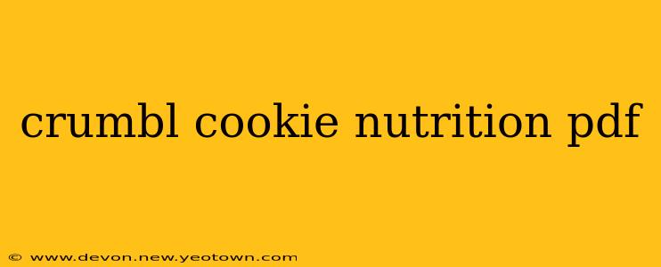 crumbl cookie nutrition pdf