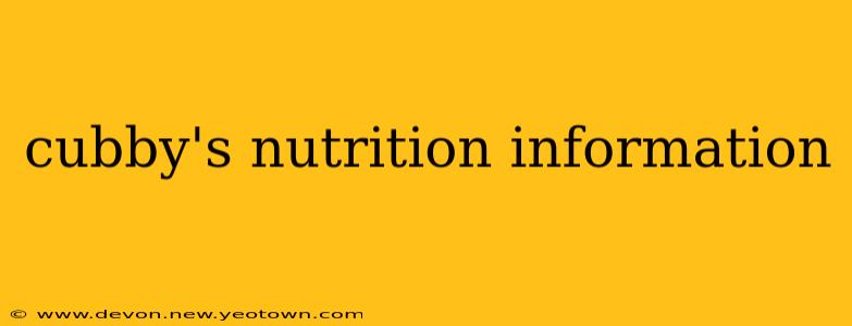 cubby's nutrition information