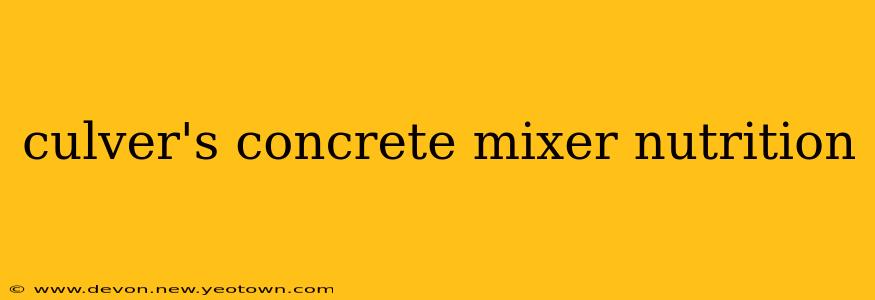 culver's concrete mixer nutrition