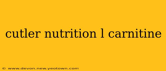 cutler nutrition l carnitine